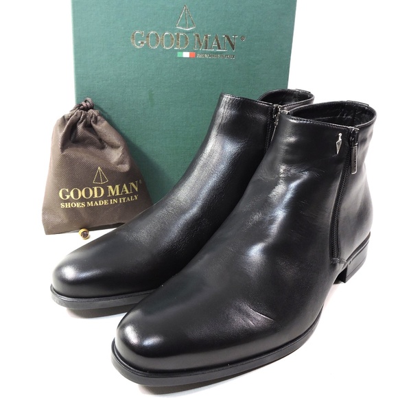 GOODMAN ?? MEN\'S BLACK SOFT LEATHER WINTER BOOTIE main image 4